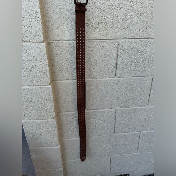 Vintage Ralph Lauren Leather brass grommet belt sz M EUC - Picture 6 of 12